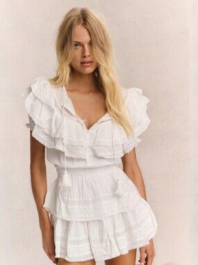 Liv White Ruffled Heritage Minidress